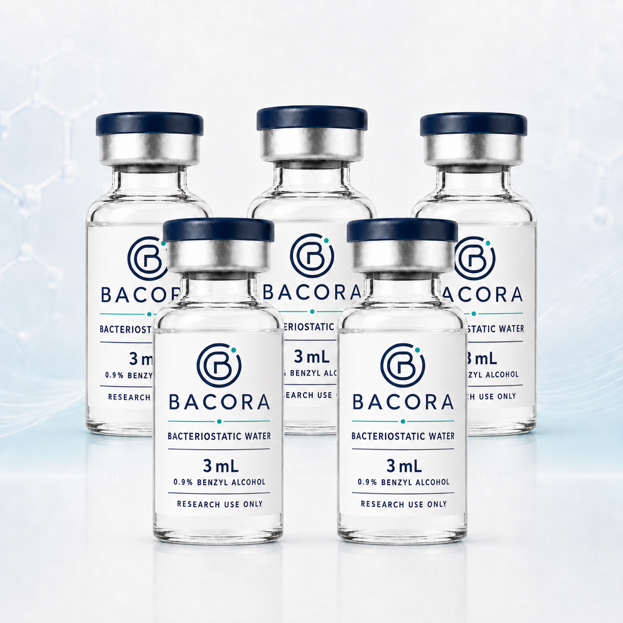 Bacteriostatic Water (5-Pack, 3mL) | BACORA