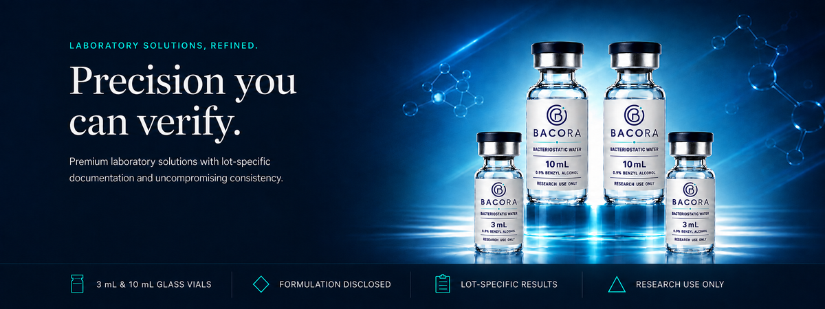 BACORA bacteriostatic water laboratory solutions
